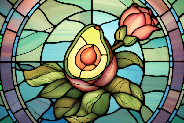 Dreamy Avocado On Stained Glass