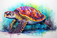 Thumbnail for Grumpy Watercolor Sea Turtle