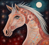 Thumbnail for Folk Art Night Horse
