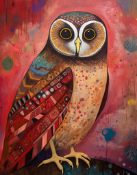 Thumbnail for Folk Art Owl Diamond Painting Kit