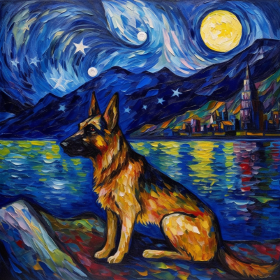 Good Doggy Watch Dog German Shepherd Diamond Painting Kit