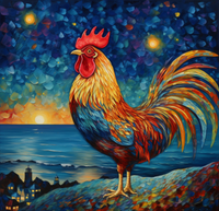 Thumbnail for Good Night Rooster Diamond Painting Kit