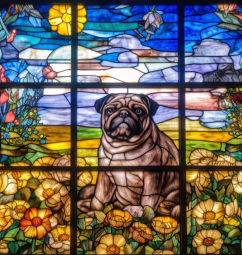 I Spy A Pug In Stained Glass Window Diamond Painting Kit