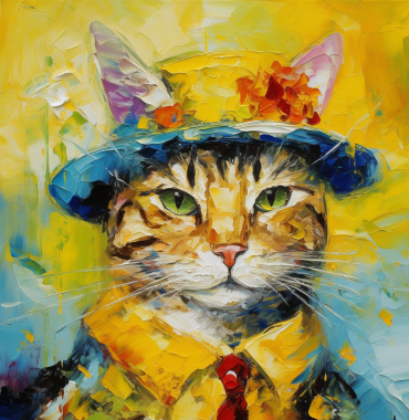 Kitty Cat In Spring Hat