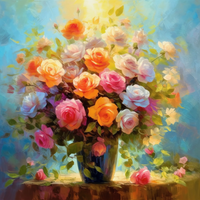 Thumbnail for Large Bouquet Of Multi Colored Roses