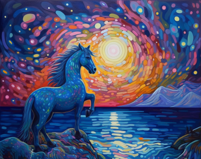 Magical Horse On A Magical Night Diamond Painting Kit