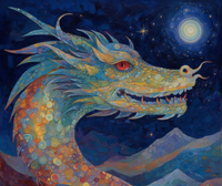 Thumbnail for Moon Dragon Diamond Painting Kit