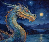 Thumbnail for Night Dragon Diamond Painting Kit