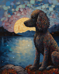 Thumbnail for Night Time Poodle Diamond Painting Kit