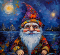 Thumbnail for Old Man Gnome At Night Diamond Painting Kit