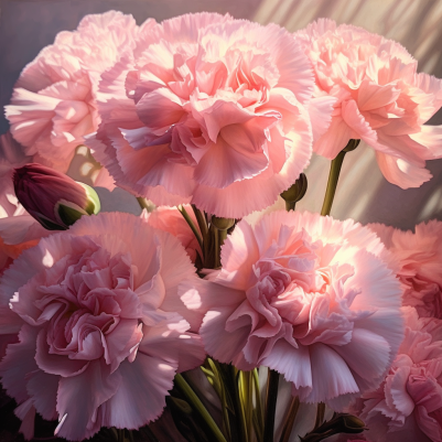 Pink Carnations In Sunlight