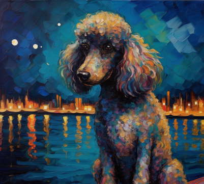 Poodle At Night Diamond Painting Kit