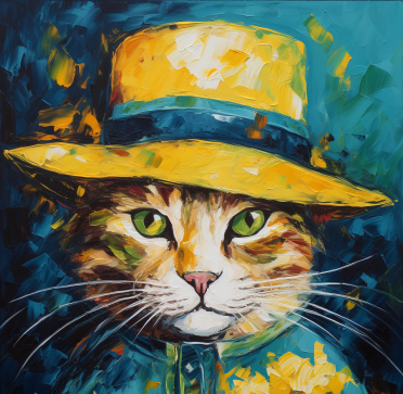 Pretty Kitty In Yellow Hat