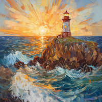 Thumbnail for Shining Sunset On Red And White Lighthouse