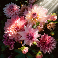 Thumbnail for Sunlight And Pink Dahlias