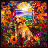 Thumbnail for Sunshine, Flowers And A Dog Diamond Painting Kit