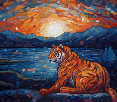 Tiger At Dawn Diamond Painting Kit