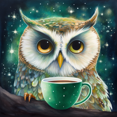 Tired Owl Diamond Painting Kit