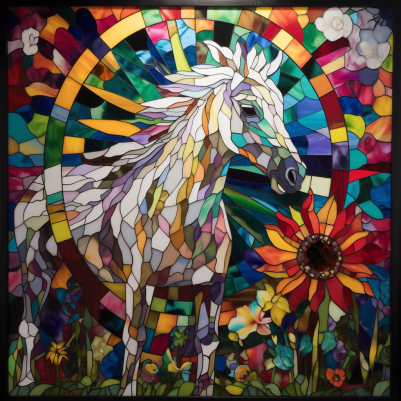 Unique Horse In A Stained Glass Window Diamond Painting Kit