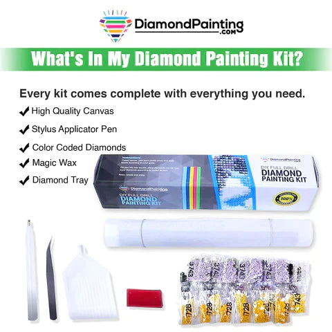 White Kitty Night Sky Diamond Painting Kit