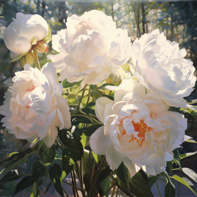 White Forest Peonies