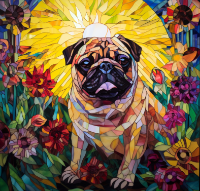You Are My Sunshine Pug Stained Glass Diamond Painting Kit