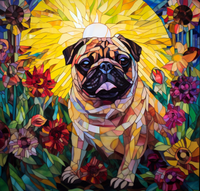 Thumbnail for You Are My Sunshine Pug Stained Glass Diamond Painting Kit