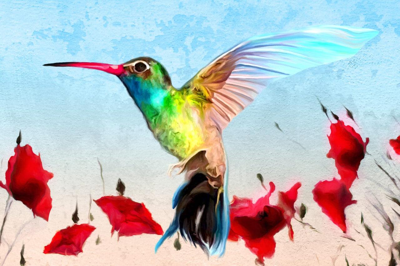 Hummingbird Motion Painting With Diamonds Kit Free Diamond Painting 