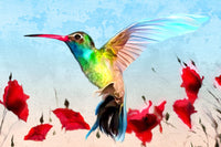 Thumbnail for Hummingbird Motion Painting With Diamonds Kit Free Diamond Painting 