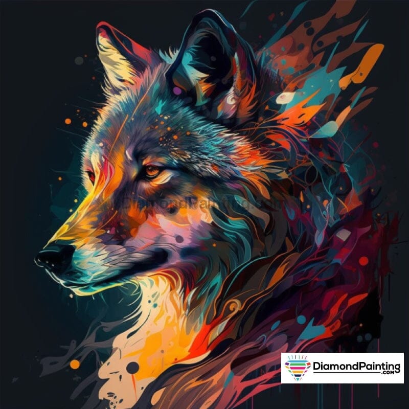 Abstract Wolf Art Free Diamond Painting 