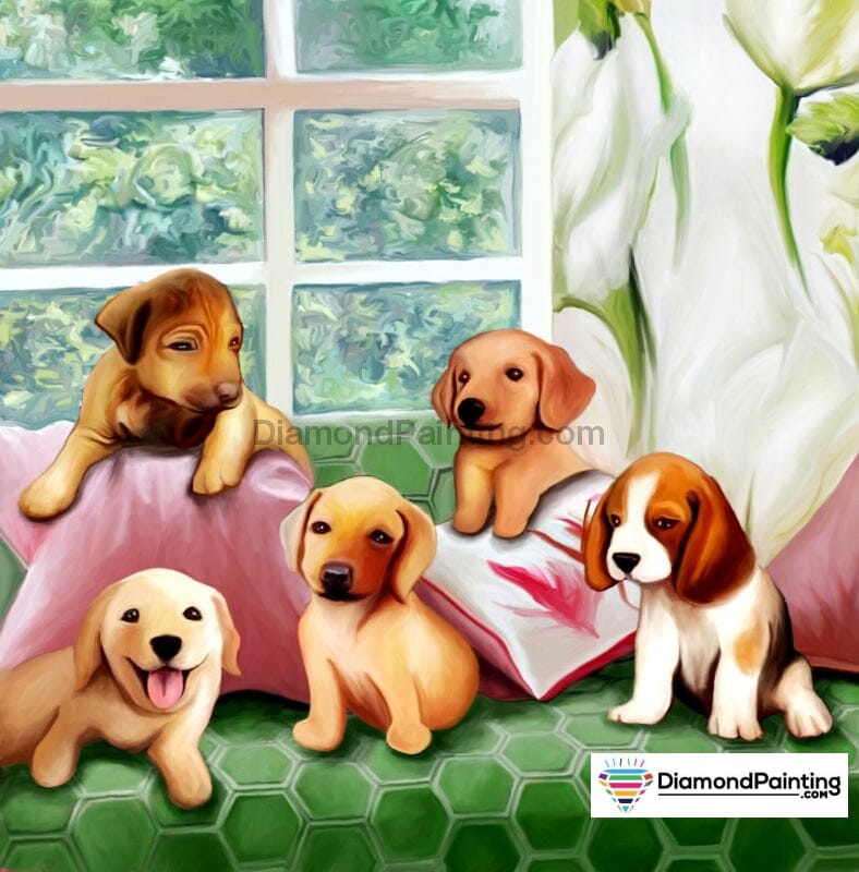 Adorable Puppies Free Diamond Painting 