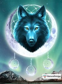 Thumbnail for Black Wolf Aurora Free Diamond Painting 