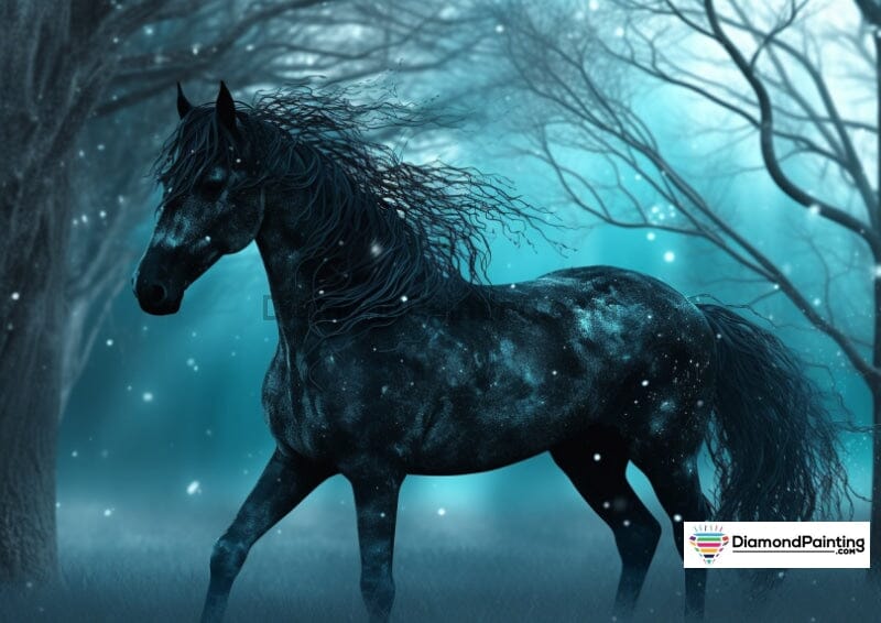 Blue Night Horse Diamond Painting 