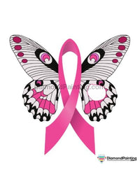 Thumbnail for Breast Cancer Awareness Butterfly Free Diamond Painting 