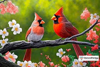 Thumbnail for Cardinals in Spring Diamond Painting Kit For Adults Diamond Painting 
