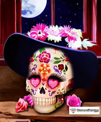 Thumbnail for Catrina Skull Diamond Painting Kit Free Diamond Painting 