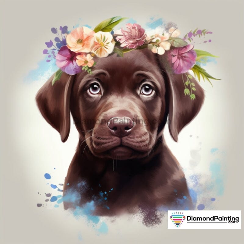 Chocolate Labrador Puppy Free Diamond Painting 