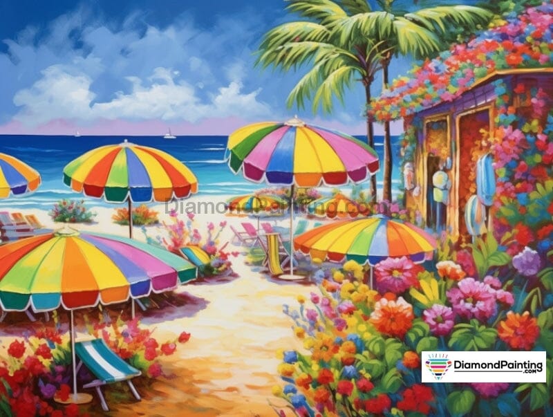 Colorful Beach Day Free Diamond Painting 