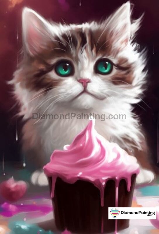 Cupcake And Kitty Free Diamond Painting 