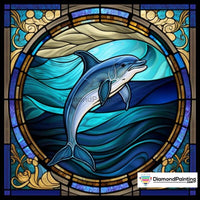 Thumbnail for Dolphin Stained Glass Free Diamond Painting 