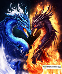Thumbnail for Dragon Fire and Ice Free Diamond Painting 