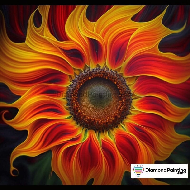 Firery Sunflower Diamond Painting 