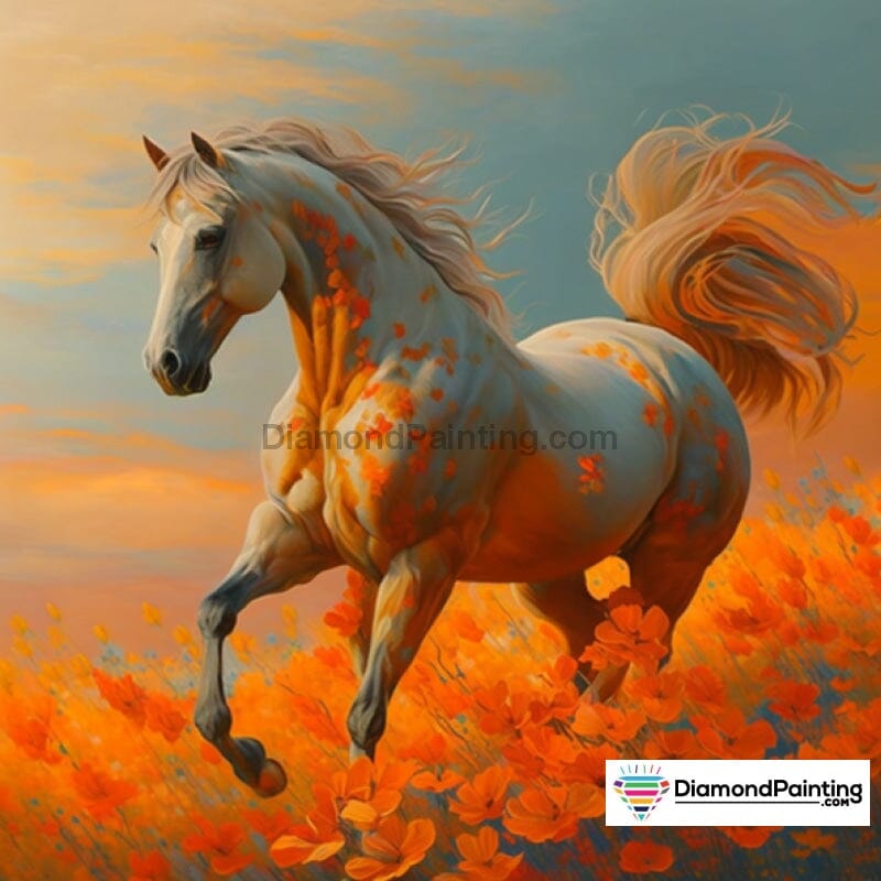 Freedom Horse in the Fields Free Diamond Painting 