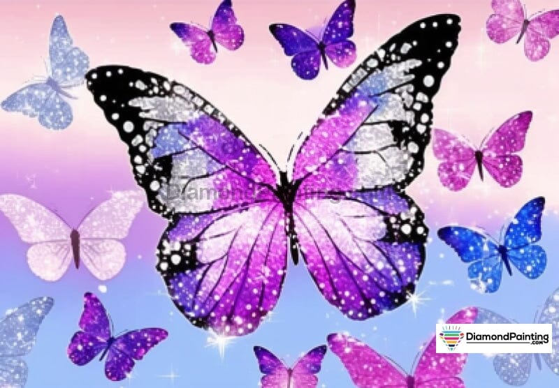 Glittery Butterfly And Friends Free Diamond Painting 
