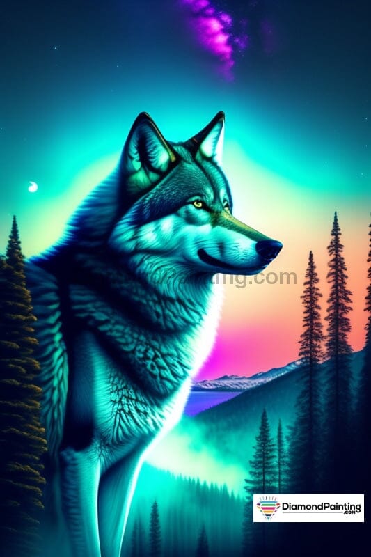Glow of the Wolf Diamond Art Painting Kit Diamond Painting 