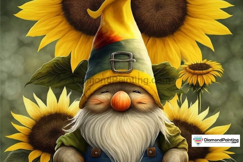 Gnome and Sunflowers Diamond Painting 
