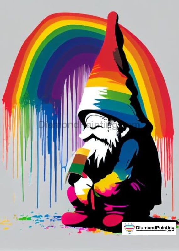 Gnome Under the Rainbow – Diamond Painting