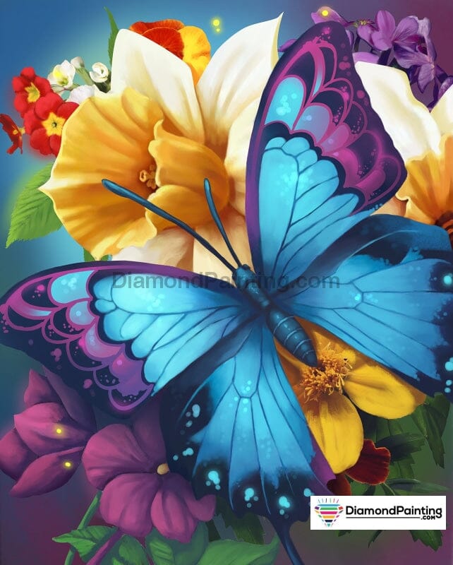 Happy Butterfly Free Diamond Painting 