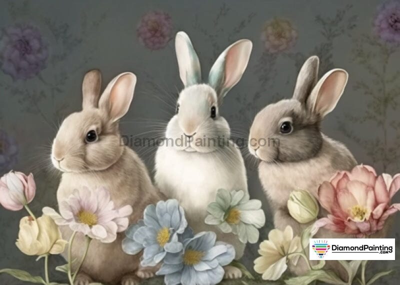 Happy Easter Bunnies Diamond Art Painting Kit For Adults Diamond Painting 