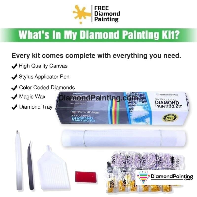 Happy Elephant Diamond Painting Kit Free Diamond Painting 